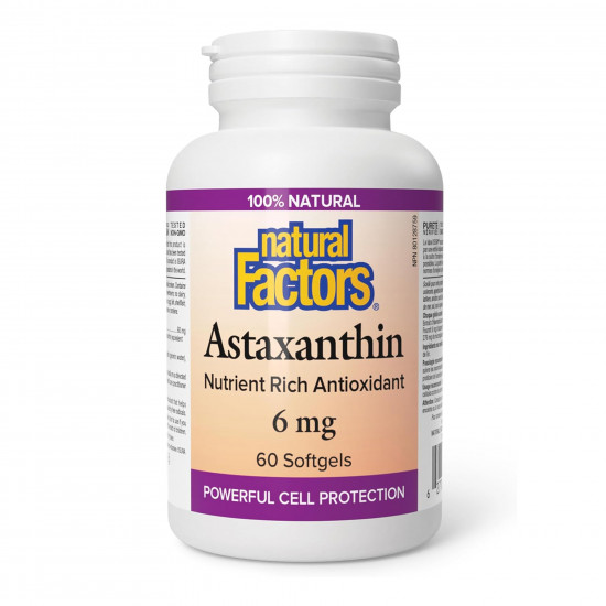 Natural Factors Astaxanthin 6 mg - 60 softgels 2023-10-6547