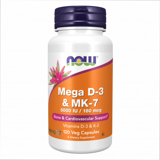 Now Foods MEGA D-3 & MK-7 - 120 vcaps 2022-10-2058