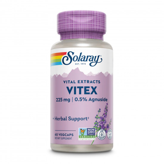 Solaray Vitex Chaste Berry Extract 225mg - 60 vcaps 2023-10-4427
