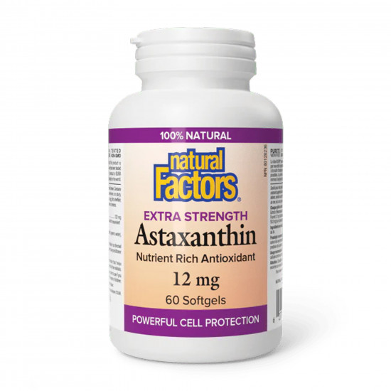 Natural Factors Astaxanthin 12mg - 60 softgels 2023-10-6548