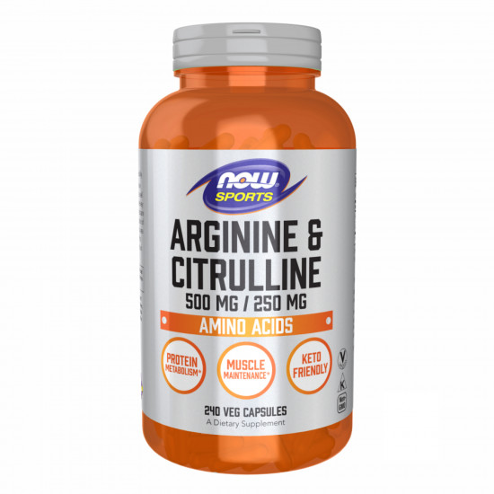 Now Foods Arginine Citrulline 500mg/250mg - 240 vcaps 2022-10-1371