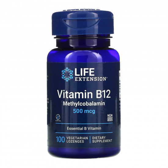Life Extension B12 500 mcg - 100 lozenges (Пошкоджена банка) 2024-11-0027