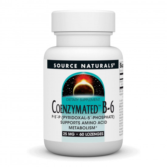 Source Naturals Coenzymated™ Vitamin B-6 25 mg - 60 lozenges 2023-10-6159 Source Naturals Coenzymated™ Vitamin B-6 25 mg - 60 lozenges 2023-10-6159