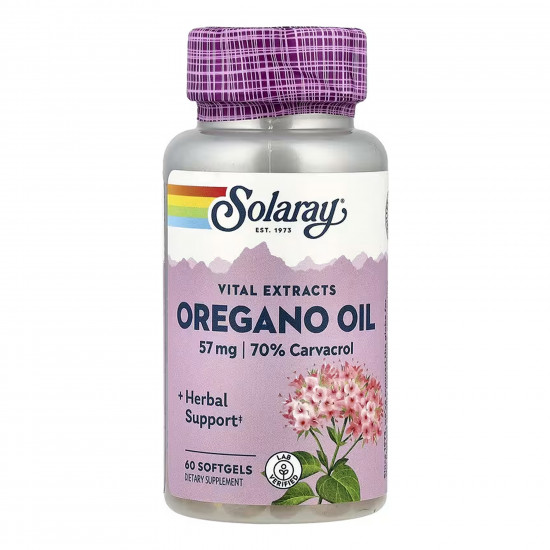 Solaray Oregano Oil 70% Carvacrol - 60 softgels 2023-10-6782