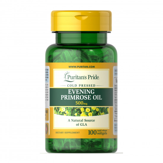 Puritans Pride Evening Primrose Oil 500 mg with GLA - 100 Softgels 100-10-0771287-20