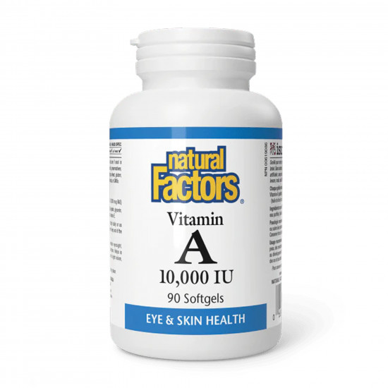 Natural Factors Vitamin A 10000 IU - 90 softgels 2023-10-6549