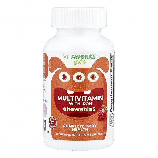 Lifeable VitaWorks Kids Multivitamin with Iron - 120 chewables 2023-10-7247