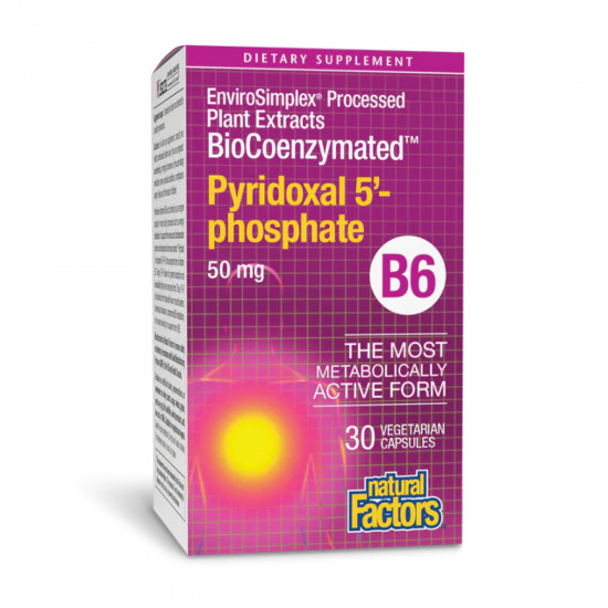 Natural Factors BioCoenzymated Pyridoxal 5-phosphate 50mg - 30 vcaps 2023-10-3808 Natural Factors BioCoenzymated Pyridoxal 5-phosphate 50mg - 30 vcaps 2023-10-3808
