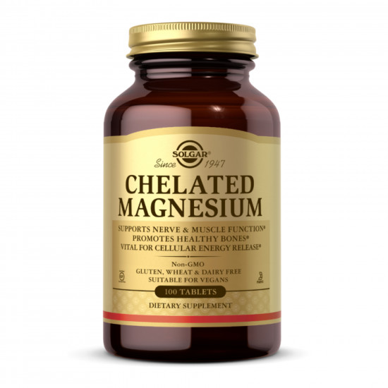 Solgar Chelated Magnesium - 100 Tab 100-90-6205140-20