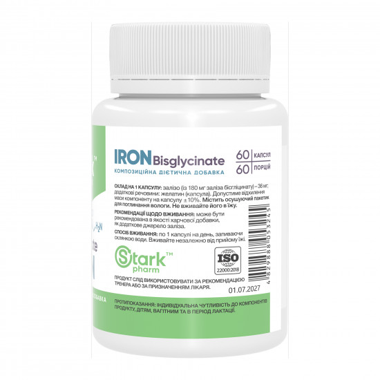Stark Pharm Iron Bisglycinate 36mg - 60 caps 2023-10-6012