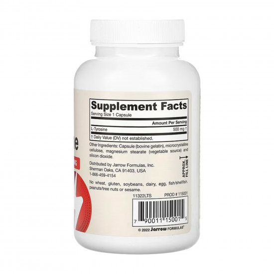 Jarrow Formulas L-Tyrosine 500 mg - 100 caps 2023-10-6205
