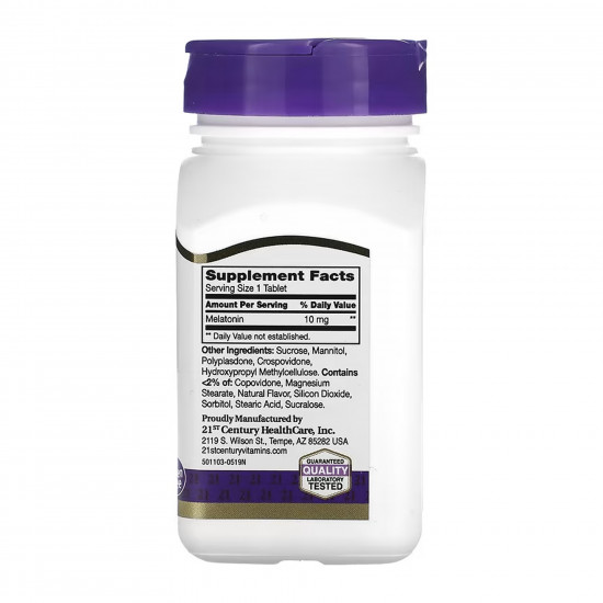 21st Century Melatonin 10 mg Quick Dissolve - 120 tabs 100-44-7039410-20