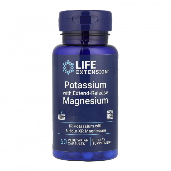 Life Extension Potassium with Extend-Release Magnesium - 60 vcaps 2023-10-6815