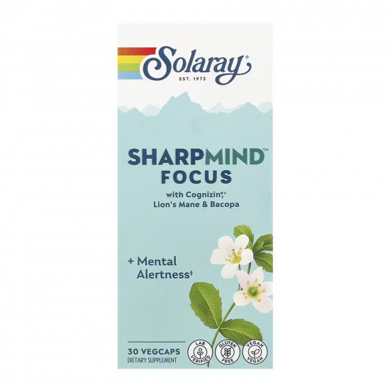 Solaray SharpMind Nootropics Focus - 30 vcaps 2024-11-0250