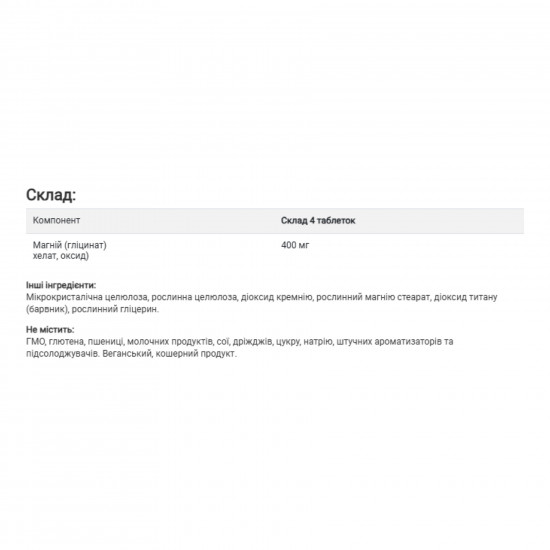 Solgar Chelated Magnesium - 100 Tab 100-90-6205140-20