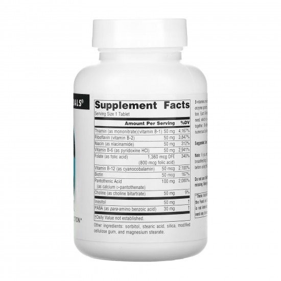 Source Naturals Vitamin B-50 Complex 50mg - 100 tabs 2023-10-2682