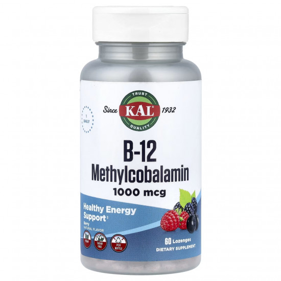 KAL B12 Methylcobalamin 1000mcg - 60 tabs Berry 2022-10-1011