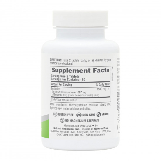 Nature's Plus Berberine 1500 mg - 60 tabs 2023-10-3453