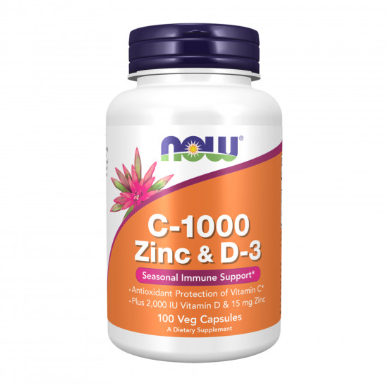 Now Foods C-1000 Zinc & D-3 - 100 vcaps 2023-10-3284 Now Foods C-1000 Zinc & D-3 - 100 vcaps 2023-10-3284