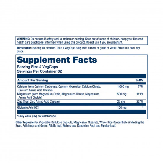 Solaray Calcium Magnesium Zinc - 250 vcaps 2023-10-4431