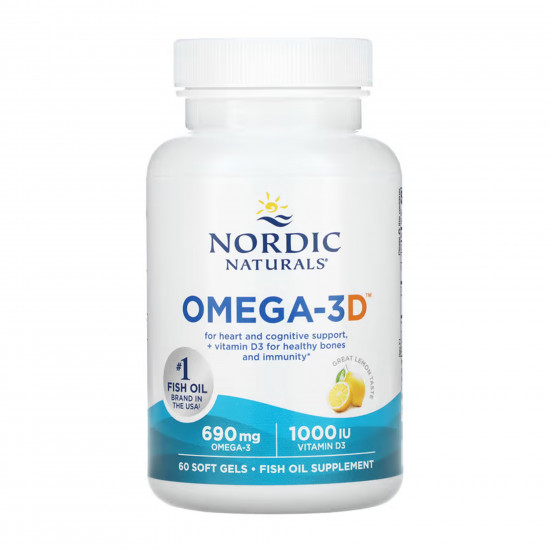 Nordic Naturals Omega-3D - 60 softgels 2023-10-5958