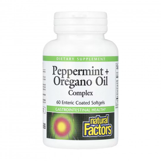 Natural Factors Peppermint+Oregano Oil Complex - 60 softgels 2023-10-5751