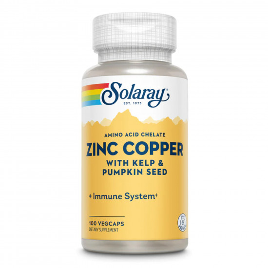 Solaray Zinc Copper - 100 vcaps 2022-10-1796 Solaray Zinc Copper - 100 vcaps 2022-10-1796