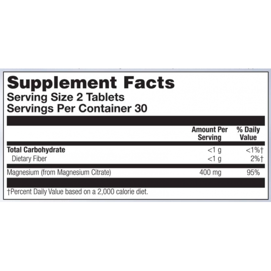 KAL Magnesium Citrate 400mg - 60 tabs (Пошкоджена банка) 2024-11-0300