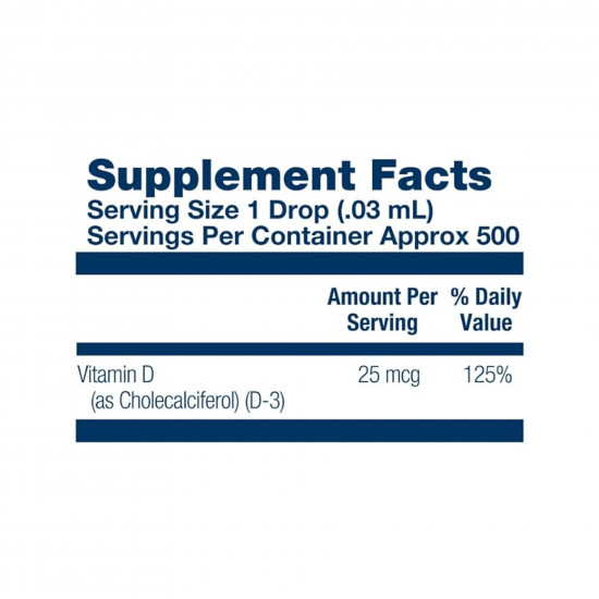 Solaray Vitamin D-3 25mcg - 14.8 ml 2024-11-0252