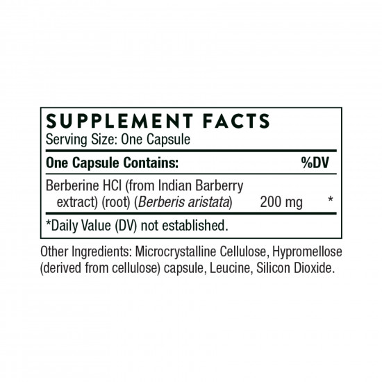Thorne Berberine 200 mg (formerly Berbercap) - 60 caps 2023-10-3078