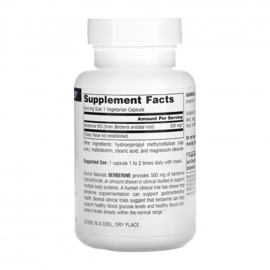 Source Naturals Berberine 500 mg - 60 caps 2023-10-5147