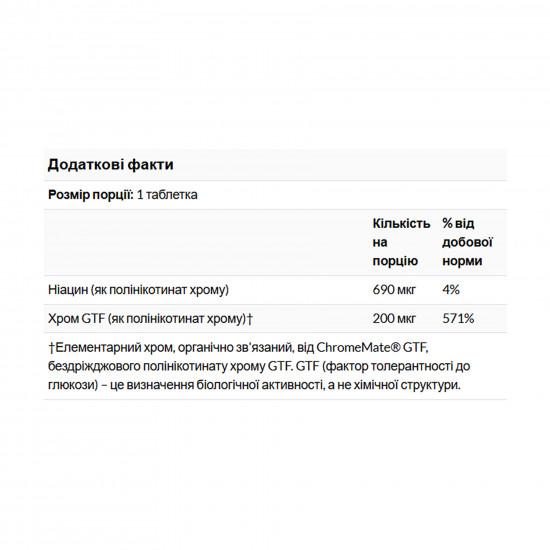 Source Naturals ChromeMate® Chromium GTF 200mcg Yeast Free - 120 tabs (Пошкоджена банка) 2024-11-0225