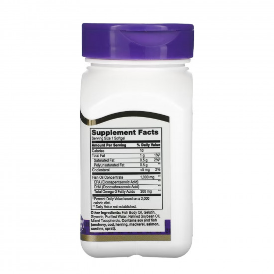 21st Century Fish Oil 1000 mg - 60 softgels 2023-10-7136
