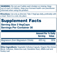 Magnesium Citrate 400mg - 90 vcaps