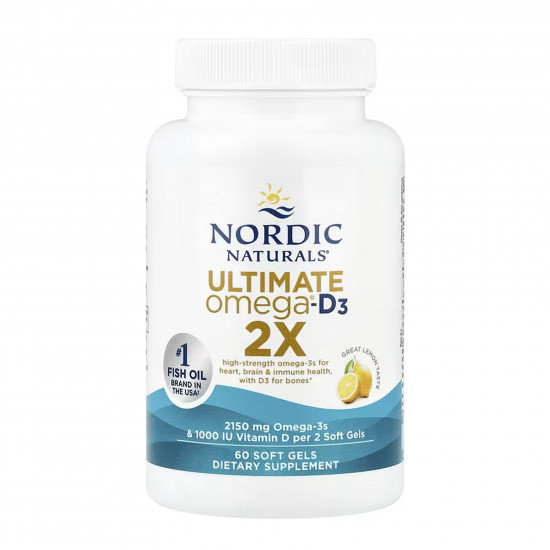 Nordic Naturals Ultimate Omega 2X D3 - 60 softgels 2023-10-5983