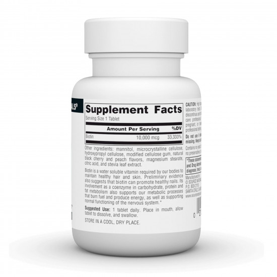 Source Naturals Biotin Fast Melt 10000 mcg - 120 tabs 2023-10-5123