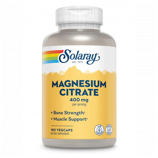 Solaray Magnesium Citrate 400mg - 180 vcaps (Пошкоджена етикетка) 2024-11-0150