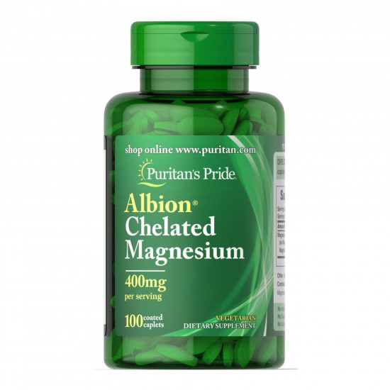 Puritans Pride Albion Chelated Magnesium 400mg - 100caps 2022-09-0399 Puritans Pride Albion Chelated Magnesium 400mg - 100caps 2022-09-0399