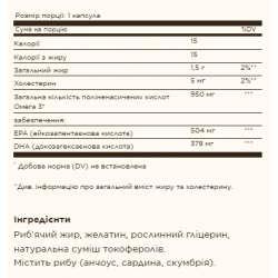 Triple Strength Omega-3 950 mg - 50 softgels (Пошкоджена етикетка)