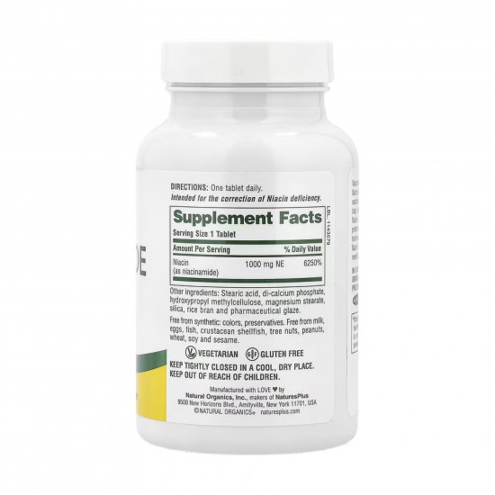 Nature's Plus Niacinamide 1000mg - 90 tabs 2023-10-5221