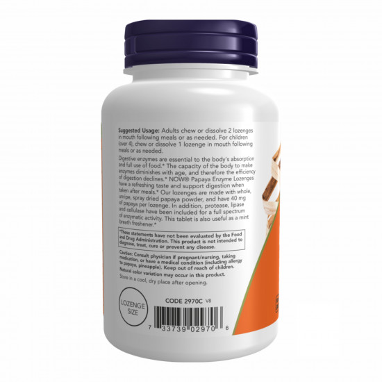 Now Foods Papaya Enzyme - 180 tabs 2022-10-0089