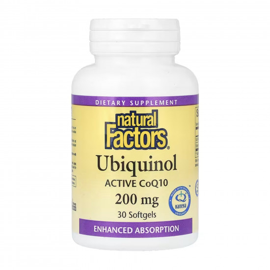 Natural Factors Ubiquinol CoQ10 200mg - 30 softgels 2023-10-5754