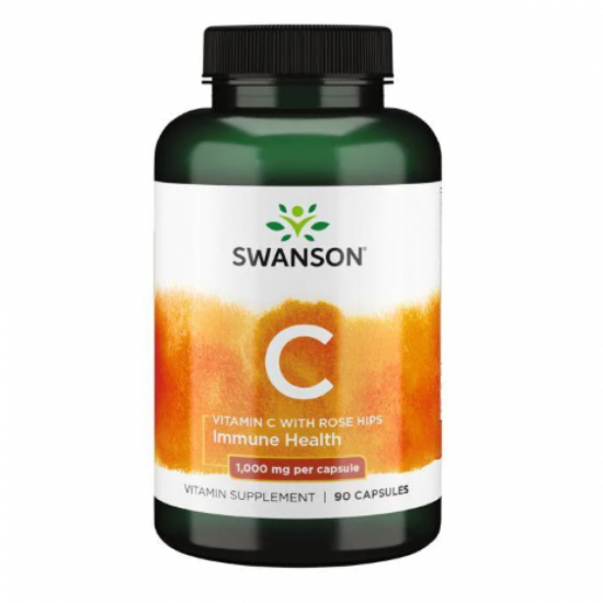 Swanson Vitamin C with Rose Hips 1000 mg - 90 caps 100-66-6615636-20 Swanson Vitamin C with Rose Hips 1000 mg - 90 caps 100-66-6615636-20
