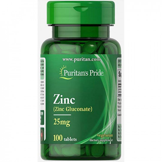 Puritans Pride Zinc 25 mg - 100 tabs 100-21-8788845-20