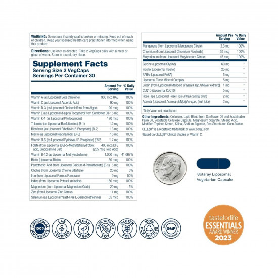 Solaray Liposomal Multivitamin Universal - 60 vcaps 2023-10-6788