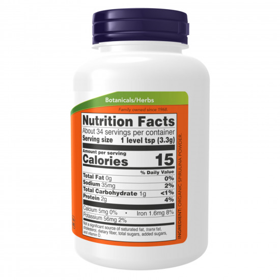 Now Foods Spirulina Powder - 113g (Пошкоджена банка) 2024-11-0379