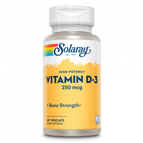 Solaray Super Strength Vitamin D-3 250mcg - 60 vcaps 2022-10-1800