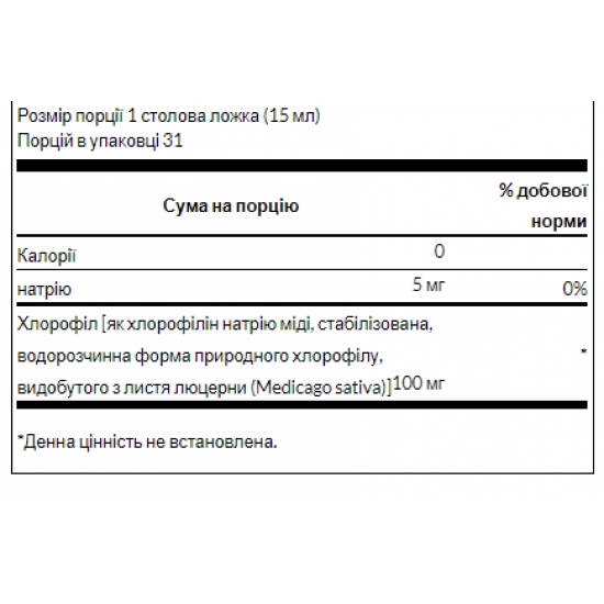 Swanson Liquid Chlorophyll 100mg - 473ml (16FL OZ) 100-60-3882547-20