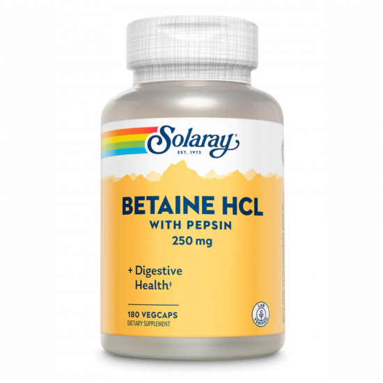 Solaray Betaine HCl 250mg - 180 vcaps 2022-10-1016