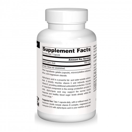 Source Naturals Alpha Lipoic Acid 600mg - 30 caps 2023-10-5894